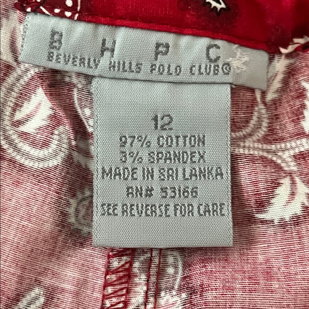 Beverly Hills Polo Club Red Patterned Lounge Pants - Picture 3 of 5